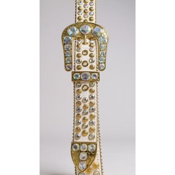 Elite Premium Denim Designer Belt Hiphop Size Large 34-36 White Heavy Duty - Picture 1 of 5